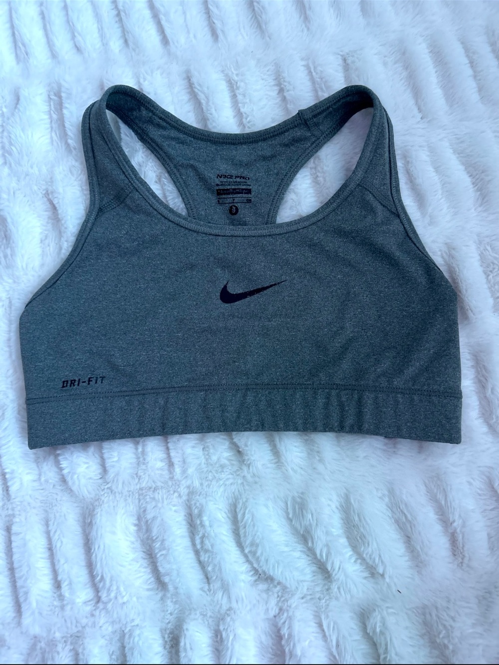 Nike Gray Dri-FIT Racerback Sports Bra